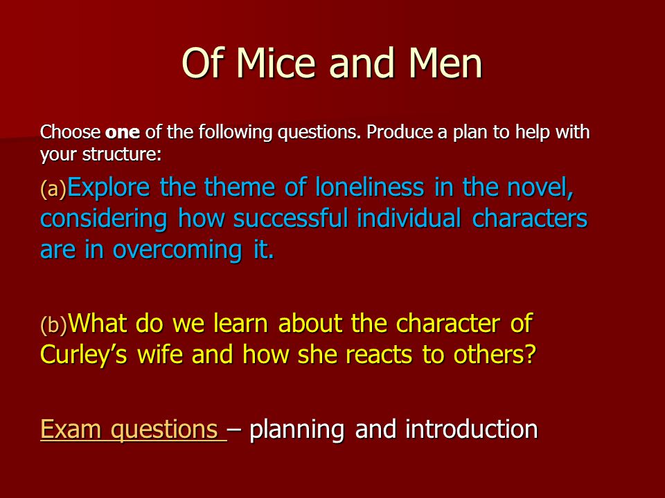 Of mice and men loneliness and isolation structure and language